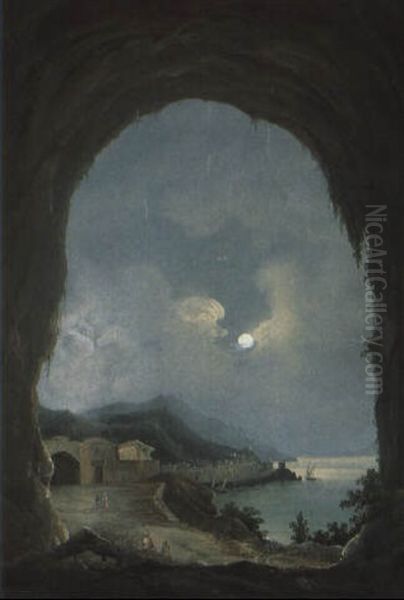 Notturno Ad Amalfi Oil Painting by Gioacchino La Pira