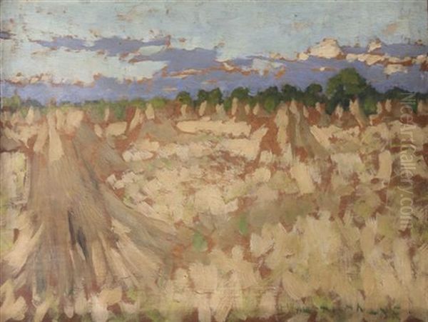 Sketch Of A Cornfield Oil Painting by Henry Herbert La Thangue