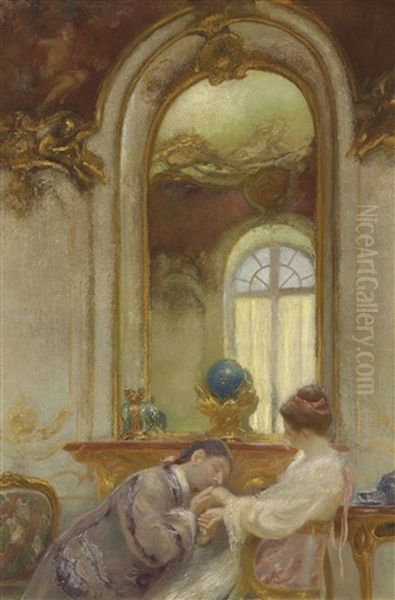 The Engagement Oil Painting by Gaston La Touche