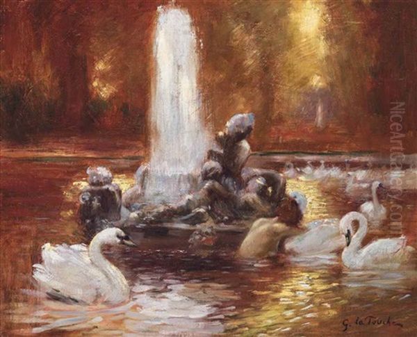 The Water Fountain Oil Painting by Gaston La Touche