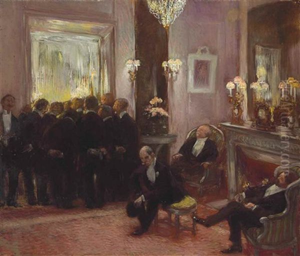 Awaiting The Decision Of The Committee Oil Painting by Gaston La Touche