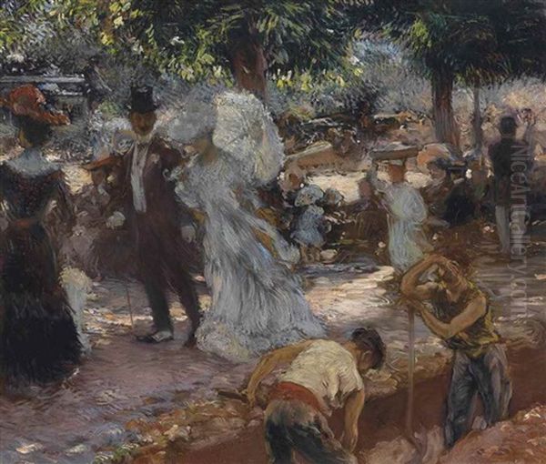 La Promenade Oil Painting by Gaston La Touche