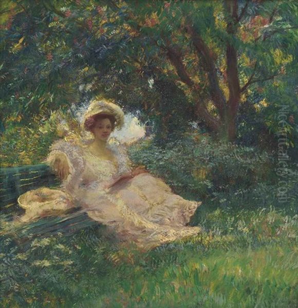 Sous Les Arbres Oil Painting by Gaston La Touche