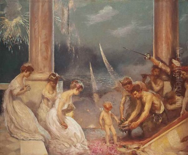 Homage To Cupid Oil Painting by Gaston La Touche