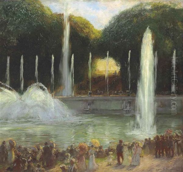 Bassin De Neptune, Versailles Oil Painting by Gaston La Touche