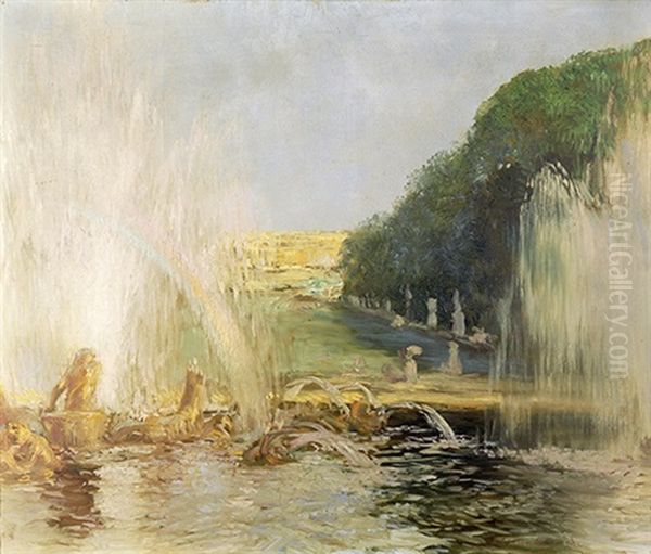 Versailles, Les Grandes Eaux Oil Painting by Gaston La Touche