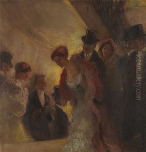 La Loge Oil Painting by Gaston La Touche