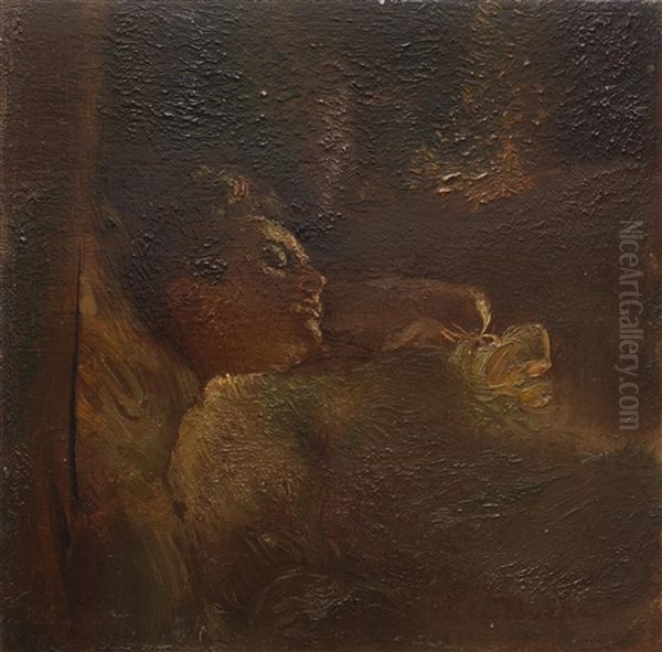 Lady Resting Oil Painting by Gaston La Touche