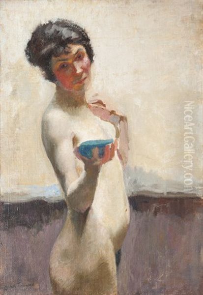 Modele Oil Painting by Gaston La Touche