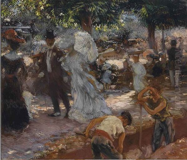 La Promenade Oil Painting by Gaston La Touche