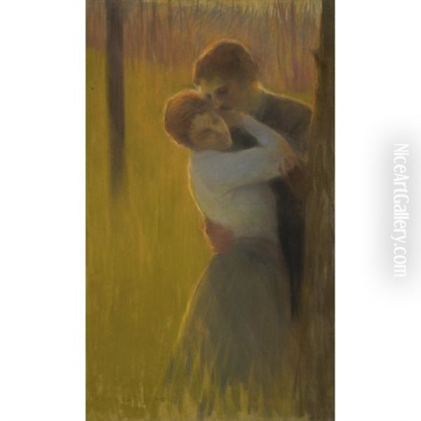 The Embrace Oil Painting by Gaston La Touche