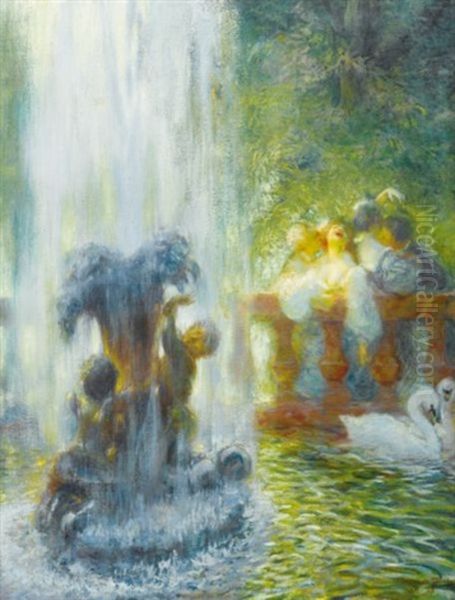 La Fete Joyeuse Oil Painting by Gaston La Touche