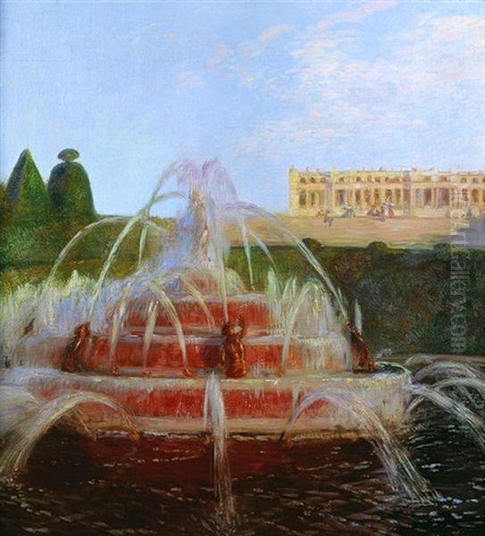 Versailles: La Fontaine De Latone Oil Painting by Gaston La Touche