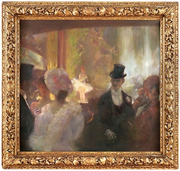 Parisbaletten Oil Painting by Gaston La Touche