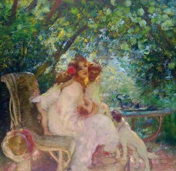 La Joie Maternelle Oil Painting by Gaston La Touche