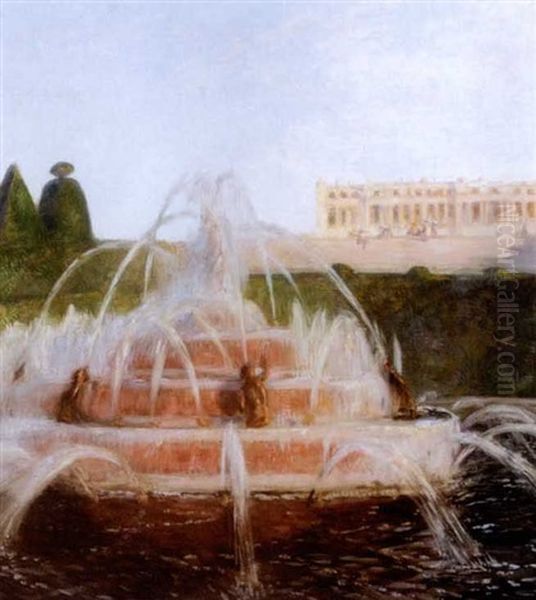 Grandes Eaux A Versailles Oil Painting by Gaston La Touche