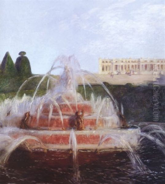 Grandes Eaux A Versailles Oil Painting by Gaston La Touche