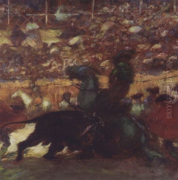 Picador Et Taureau Dans L'arene Oil Painting by Gaston La Touche