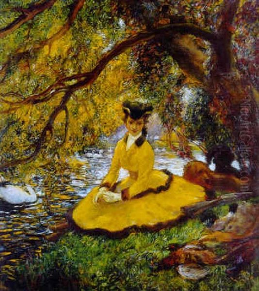 Pres Du Ruisseau Oil Painting by Gaston La Touche