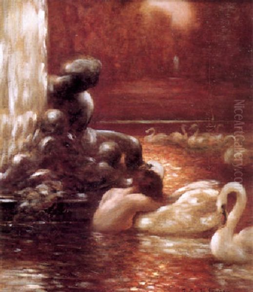 La Fontaine Oil Painting by Gaston La Touche