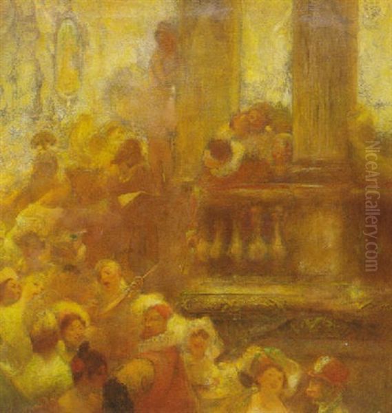 A L'opera Oil Painting by Gaston La Touche