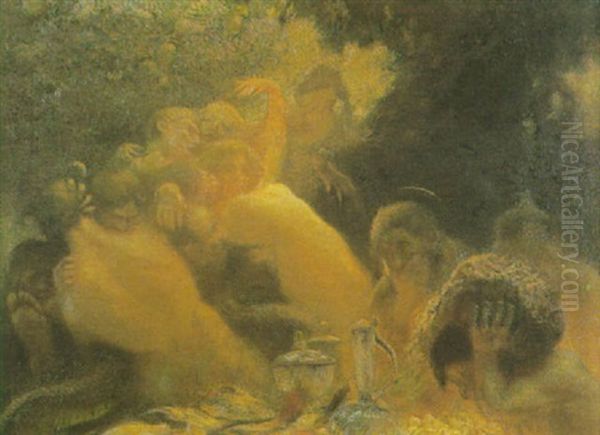 La Tentation De Saint Antoine Oil Painting by Gaston La Touche