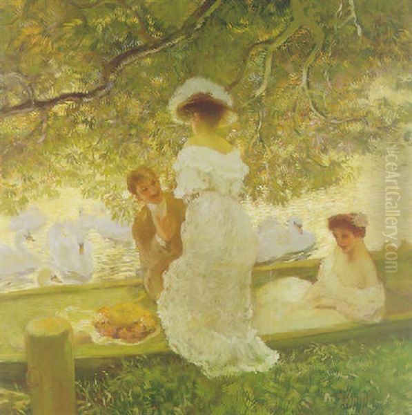 The Boating Party Oil Painting by Gaston La Touche