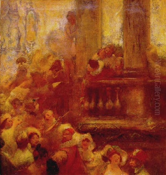 A L'opera Oil Painting by Gaston La Touche