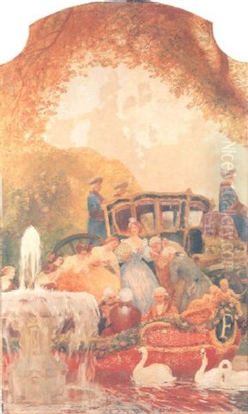 The Arrival Of The Princess Oil Painting by Gaston La Touche