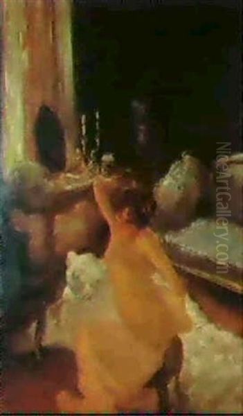 In The Boudoir Oil Painting by Gaston La Touche