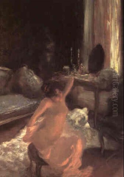 Dans Le Boudoir Oil Painting by Gaston La Touche