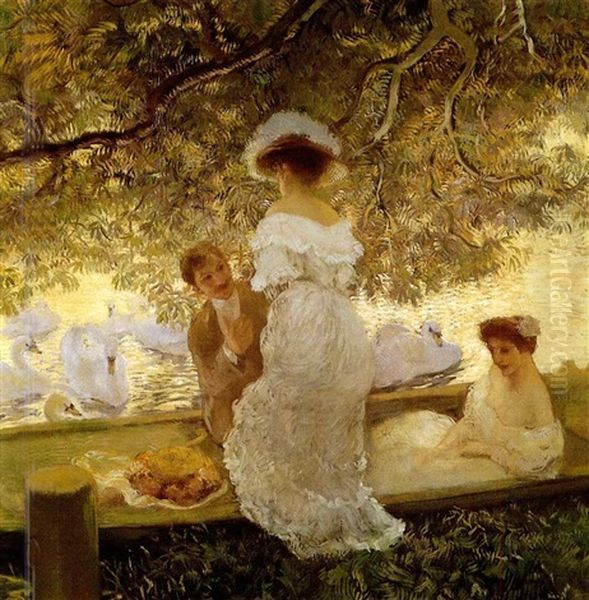 The Boating Party Oil Painting by Gaston La Touche