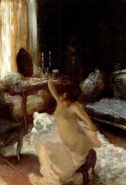 In The Boudoir Oil Painting by Gaston La Touche