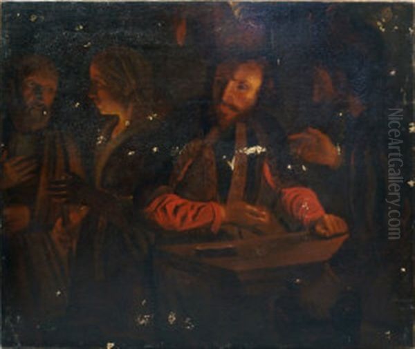 The Denial Of St. Peter Oil Painting by Georges de La Tour