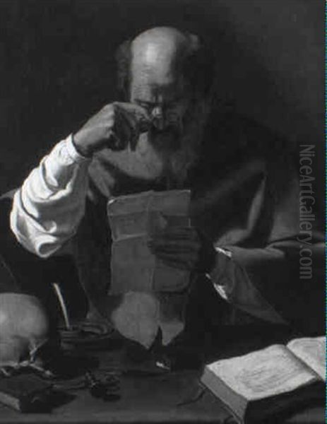 St. Jerome Oil Painting by Georges de La Tour