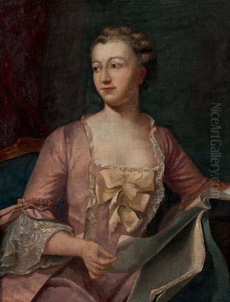 Portrait De La Marquise De Pompadour Oil Painting by Maurice Quentin de La Tour