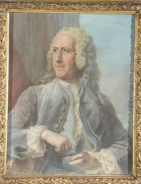 Portrait D'etienne Perrinet, Sieur De Jars Et De Boucart (1675-1762) Prenant Du Tabac Oil Painting by Maurice Quentin de La Tour