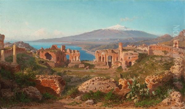 Ruins At Taormina, 1872 Oil Painting by Alessandro la Volpe