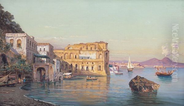 Napoli, Palazzo Donn'anna Oil Painting by Alessandro la Volpe