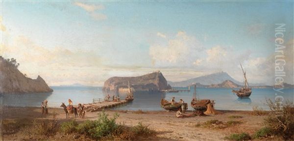 In Der Bucht Von Neapel (?) Oil Painting by Alessandro la Volpe