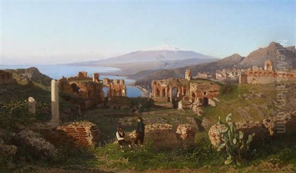 Taormina Oil Painting by Alessandro la Volpe