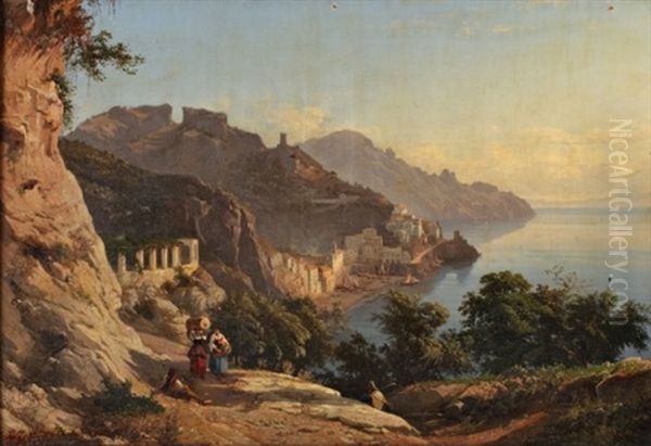 Vue D'amalfi Oil Painting by Alessandro la Volpe