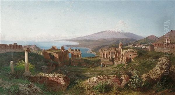 Taormina Oil Painting by Alessandro la Volpe