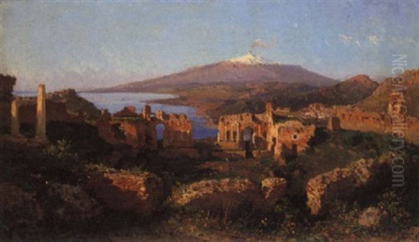 Il Teatro Di Taormina Oil Painting by Alessandro la Volpe