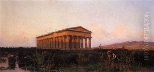 Paestum Oil Painting by Alessandro la Volpe