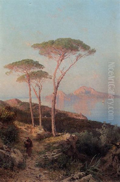 Capri From Posilippo Road Oil Painting by Alessandro la Volpe