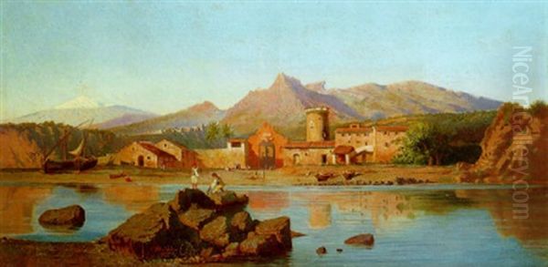 Paesaggio Campano Oil Painting by Alessandro la Volpe