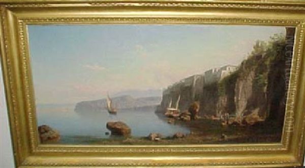 View Of The Italian Coast Oil Painting by Alessandro la Volpe