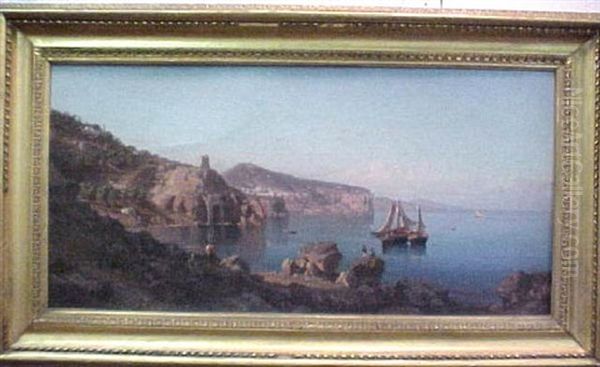 View Of The Italian Coast Oil Painting by Alessandro la Volpe