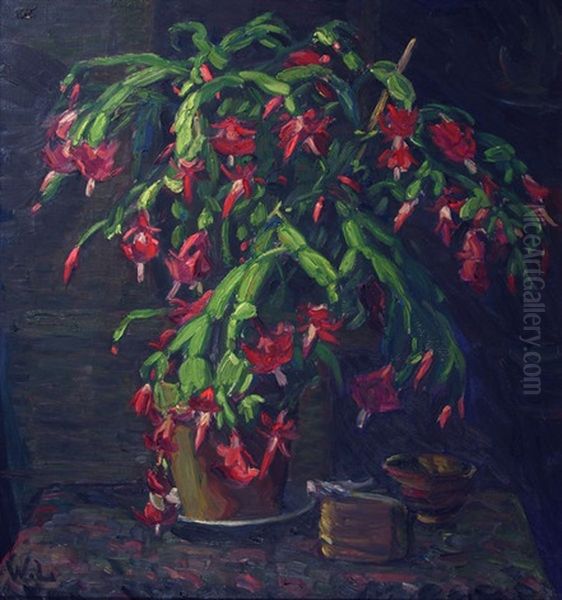 Bluhendes Epiphyllum Oil Painting by Wilhelm Laage